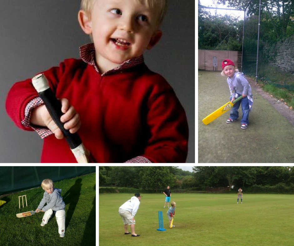 Steve's son, Will, playing cricket